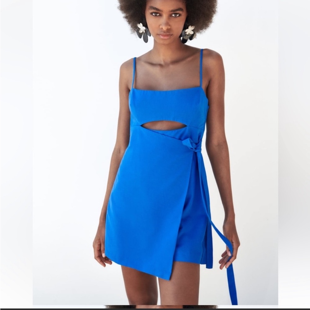 ZARA linen blend jumpsuit dress